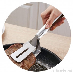 Huluwa Fried Steak Clamp Stainless Steel Bread Tongs Multifunctional Food Clip for Beefsteak Food Barbecue Bread Steak Pizza Pies - B072LYPXSN